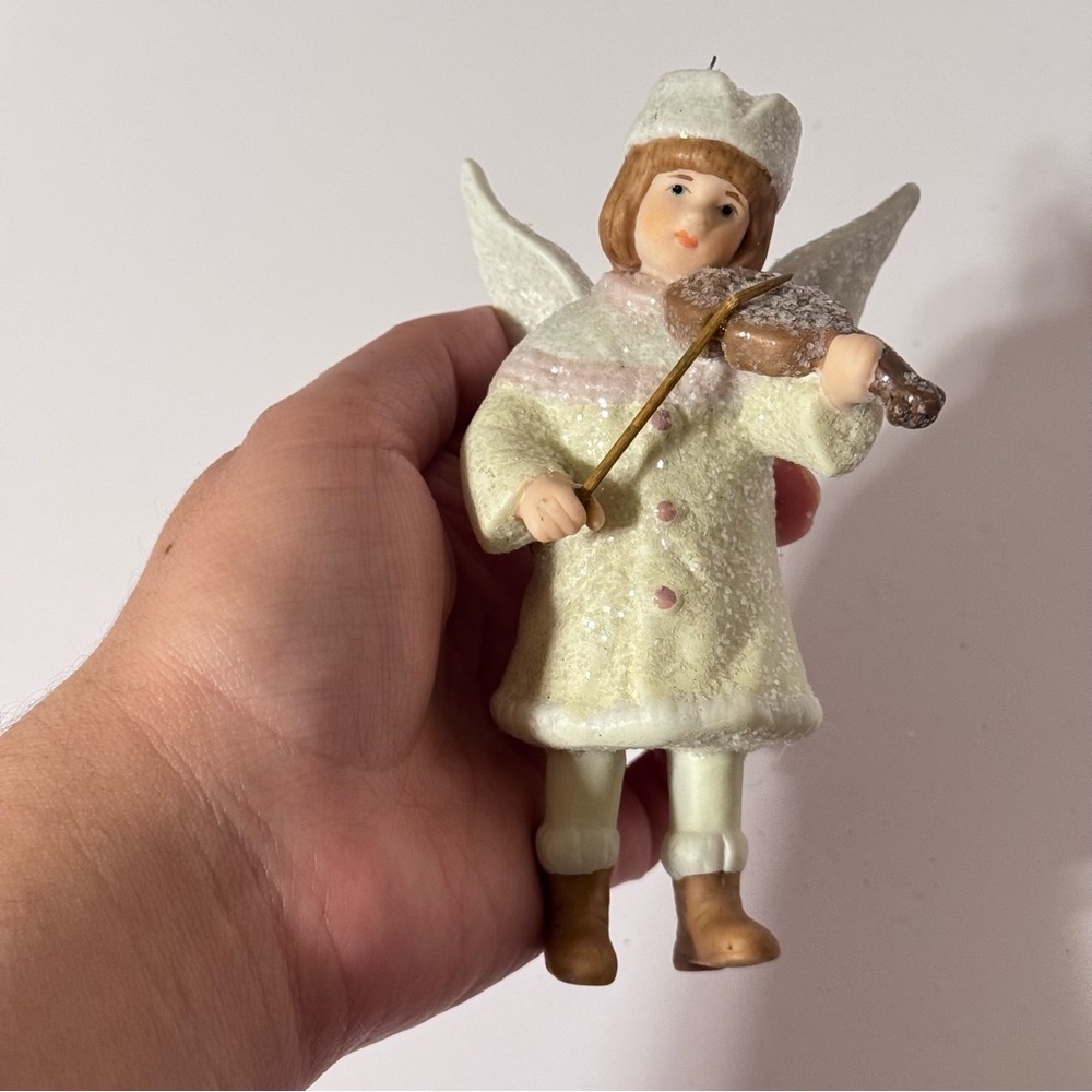 Elegant Glitter Angel Figurine with Violin Costco